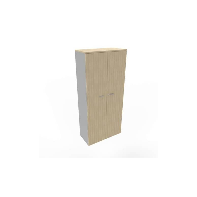 Armadio alto con ante basse rovere scocca trama antracite 90x45xH.200 cm Practika Quadrifoglio - ECEB90S-RK-TA-RK