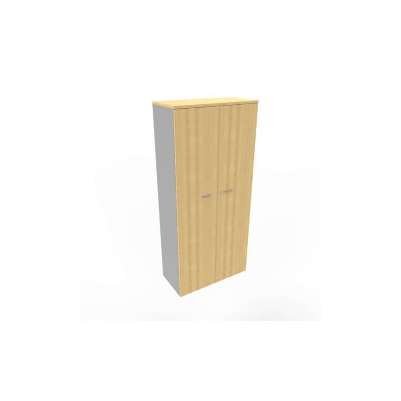 Armadio alto con ante basse faggio scocca trama antracite 90x45xH.200 cm Practika Quadrifoglio - ECEB90S-FA-TA-FA