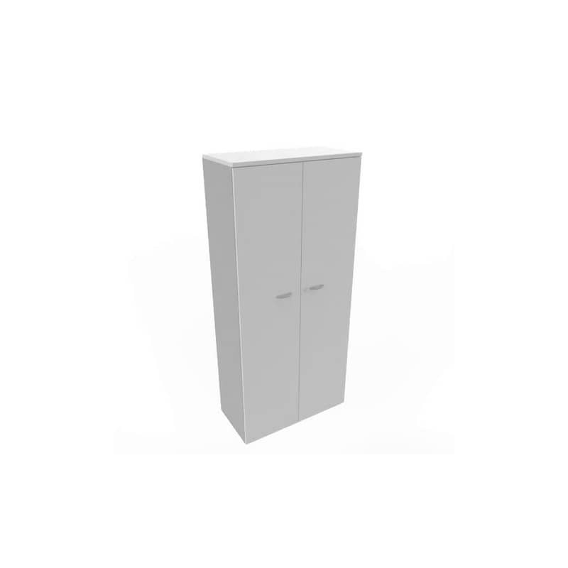 Armadio alto con ante battenti grigio scocca trama antracite 90x45xH.200 cm Practika Quadrifoglio - ECES90S-GR-TA-GR