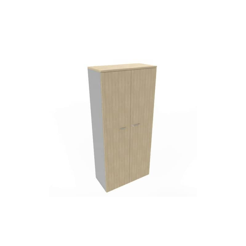 Armadio alto con ante battenti rovere scocca trama antracite 90x45xH.200 cm Practika Quadrifoglio - ECES90S-RK-TA-RK
