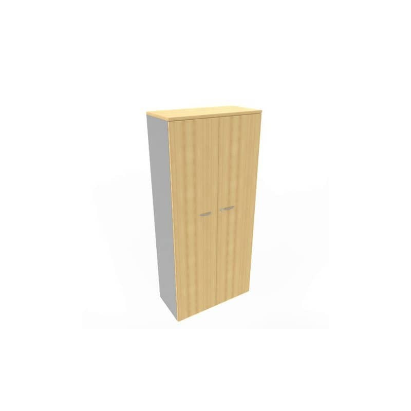 Armadio alto con ante battenti faggio scocca trama antracite 90x45xH.200 cm Practika Quadrifoglio - ECES90S-FA-TA-FA