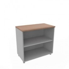 Armadio a giorno basso altezza scrivania noce canaletto scocca trama antracite 80x45xH.73 cm Practika - ECEB80G-NO-TA