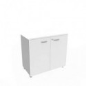 Armadio basso altezza scrivania ante bianco scocca antracite 80x45xH.73 cm Practika Quadrifoglio - ECEB80B-BA-TA-BA