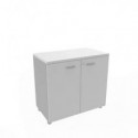 Armadio basso altezza scrivania ante grigio scocca antracite 80x45xH.73 cm Practika Quadrifoglio - ECEB80B-GR-TA-GR