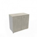 Armadio basso altezza scrivania ante cemento scocca antracite 80x45xH.73 cm Practika Quadrifoglio - ECEB80B-CL-TA-CL