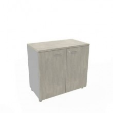 Armadio basso altezza scrivania ante cemento scocca antracite 80x45xH.73 cm Practika Quadrifoglio - ECEB80B-CL-TA-CL