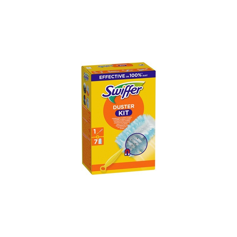 Starter Kit catturapolvere per mobili Swiffer Duster verde con 7 piumini - conf. 8 pz - PG268