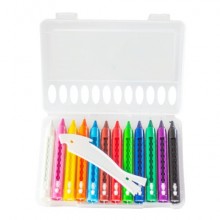 Pastelli a cera acquerellabili Donau - astuccio appendibile trasparente da 12 colori assortiti - 322300