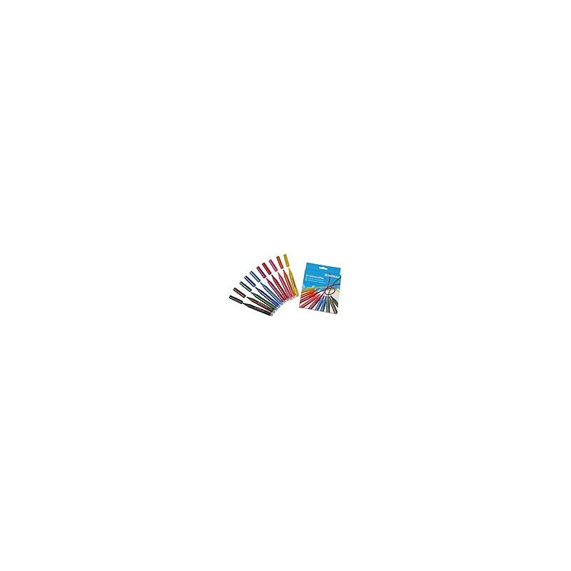 Pennarello con punta in fibra con glitter Donau in conf. da 10 colori assortiti - 322234 (Conf.10)