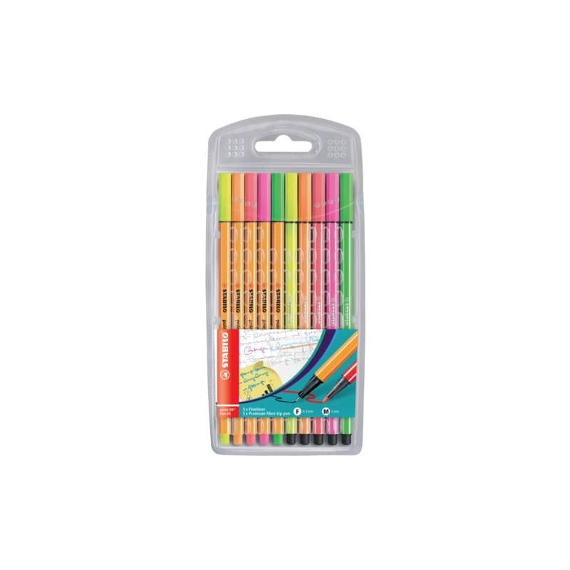 Pennarelli Stabilo Pen 68 e Point 88 - conf. 10 colori assortiti 8868/10-1