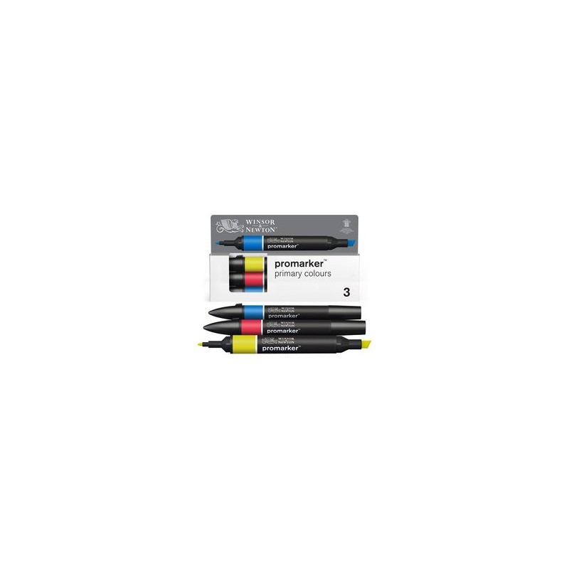Pennarelli Winsor&Newton Promarker doppia punta fine-larga - conf. 3 pz colori primari - 0290190