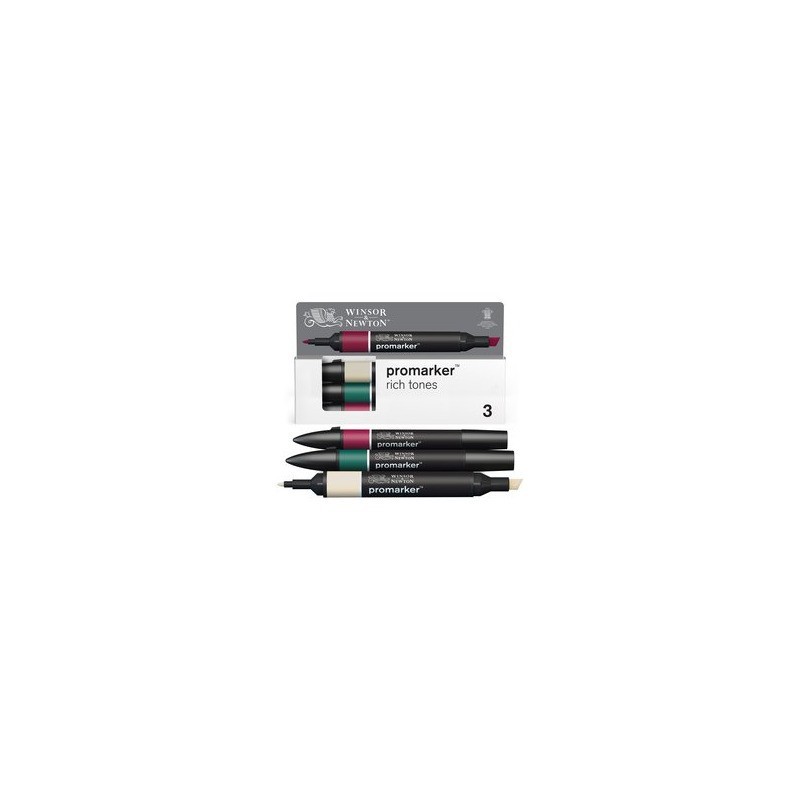 Pennarelli Winsor&Newton Promarker doppia punta fine-larga - conf. 3 pz tonalità intense - 0290191