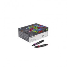 Pennarelli Winsor&Newton Promarker Brush doppia punta scalpello-pennello - conf. 48 pz colori assortiti - 0290080