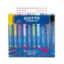 Pennarelli Giotto TurboPro doppia punta scalpello-pennello conf. 10 pz astuccio appendibile - colori assortiti - F428300