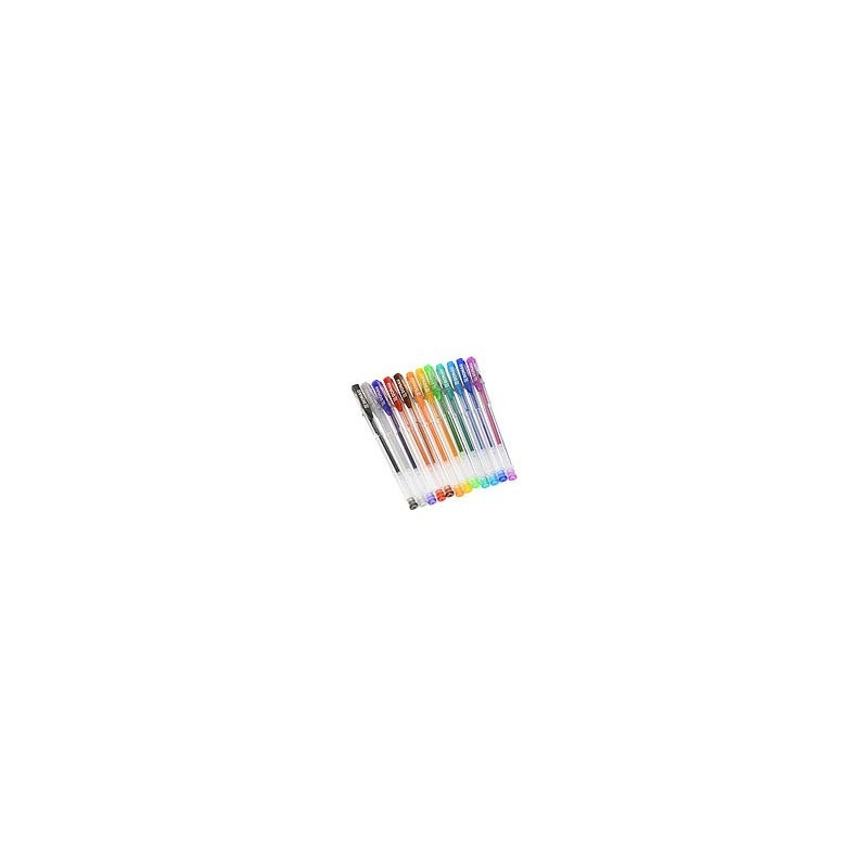 Penne a gel con glitter Donau 1 mm - conf. da 12 colori assortiti - 322143 (Conf.12)