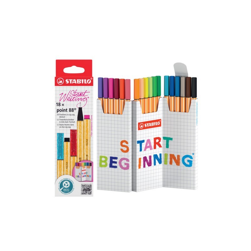 Fineliner Point 88 astuccio ZigZag - 0,4 mm - conf. 18 colori assortiti 8818/5