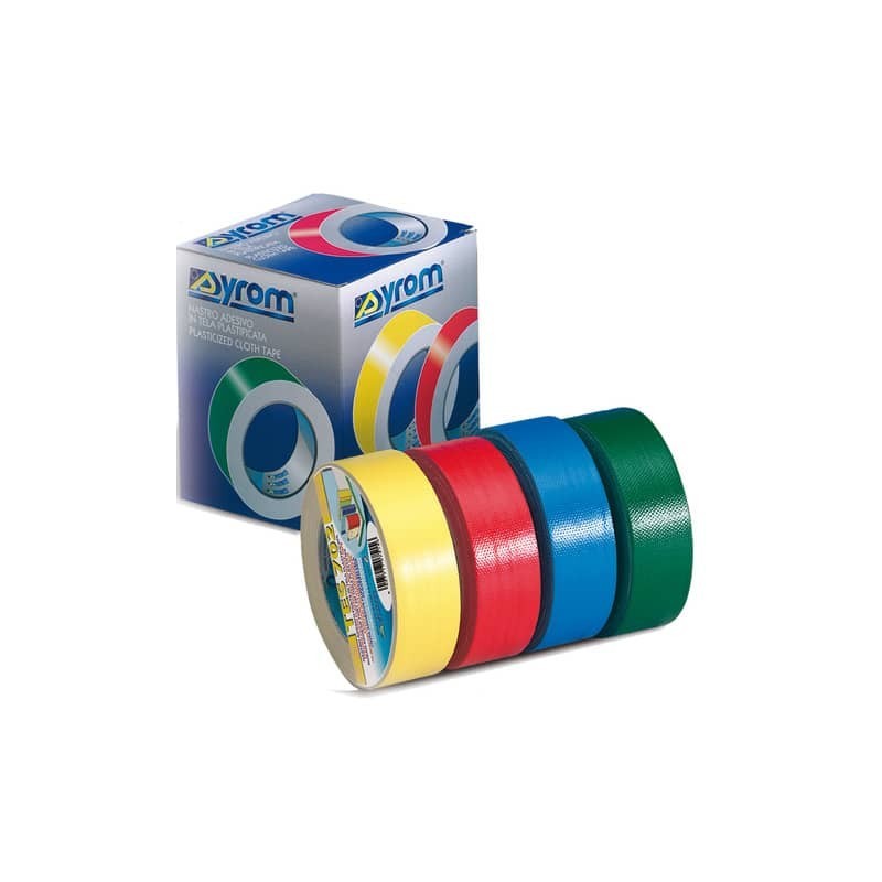 Nastro adesivo in tela Tes 702 SYROM formato 38mm x 25 m - materiale tela plastificata verde - 1763