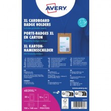 Porta badge Avery A6 in cartoncino certificato FSC® - inserti in carta inclusi - conf. 25 pz  - 4839XL