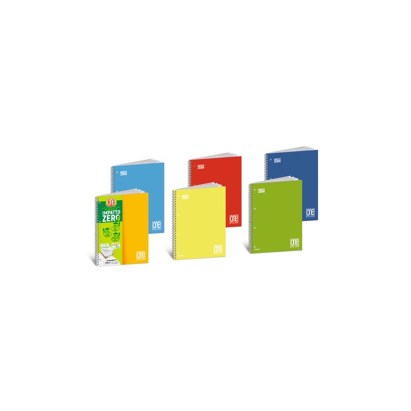 Maxi quaderno One Color Impatto Zero A4 - 20+1 ff 80g/m² - 0Q conf. 12 pz + 6 blocchetti omaggio - 7447