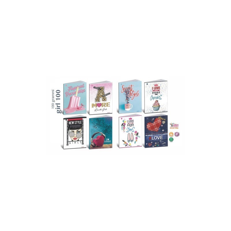 Maxi quaderno Blasetti  Girl A4 100 g - conf. 10 pz - 10 mm 7462
