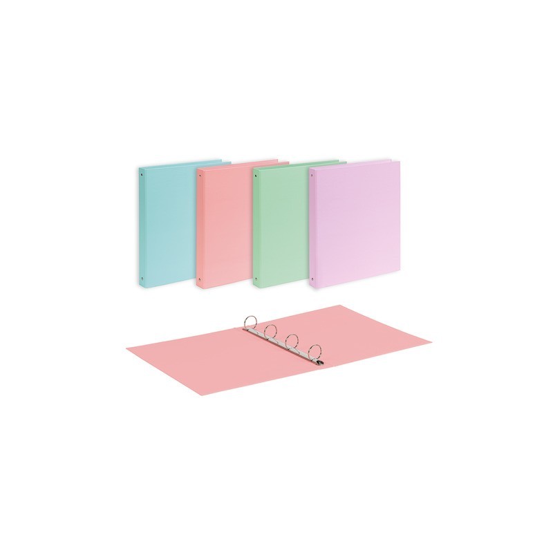 Raccoglitore Favorit 22x30 cm 4 anelli tondi Ø 30 mm - conf. 10 pz - colori assortiti linea Pastel - 400198067