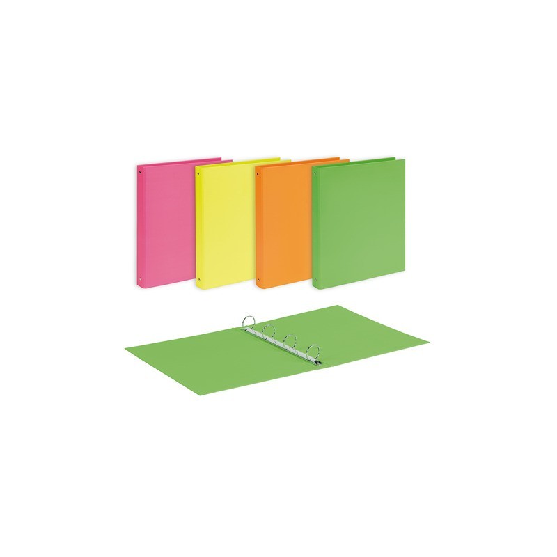 Raccoglitore Favorit 22x30 cm 4 anelli tondi Ø 30 mm - conf. 10 pz - colori assortiti linea Neon - 400198082