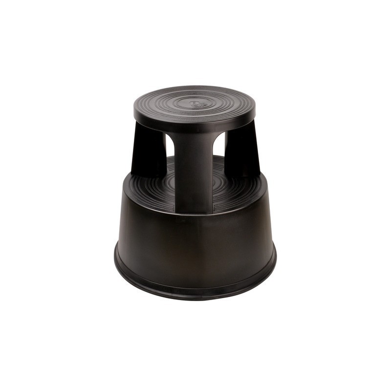 Sgabello con ruote rientranti in polipropilene Methodo 290/445x418/426 cm nero - M561001