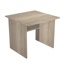 Scrivania piano rovere canadese gamba a pannello in melaminico in tinta Presto 80x80xH.72 cm - 001PAN/J