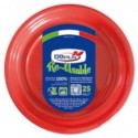 Piatti fondi rosso in polistirene h.32 mm conf. 25 pz Dopla Reusable Ø 205 mm 11840 (Conf.6)