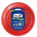 Piatti frutta rosso in polistirene h.18 mm conf. 25 pz Dopla Reusable Ø 170 mm 11763 (Conf.12)