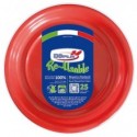 Piatti piani rosso in polistirene h.19 mm conf. 25 pz Dopla Reusable Ø 220 mm 11839 (Conf.8)