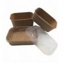 Insalatiera rettangolare in carta kraft e PE Dopla Professional 500 ml - conf. 50 pz - 6044
