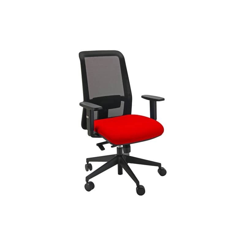 Sedia operativa girevole Unisit Jet JEA ergonomica schienale in rete - sedile rosso - JEA/SR