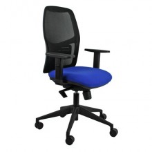 Seduta operativa con schienale in rete con braccioli Unisit Q3 rivest. ignifugo blu - HUQ3/BRF/IB