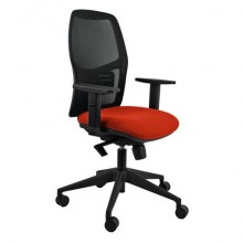 Seduta operativa con schienale in rete con braccioli Unisit Q3 rivest. ignifugo rosso - HUQ3/BRF/IR