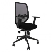 Seduta operativa Unisit Aria schienale in rete sedile in tessuto ignifugo con braccioli nero - AZA/BRF/IN