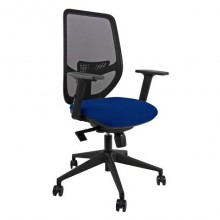 Seduta operativa Unisit Aria schienale in rete sedile in tessuto ignifugo con braccioli blu - AZA/BRF/IB