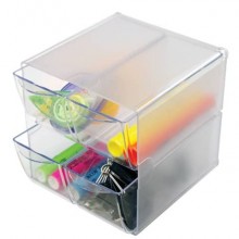 Cubo organizer deflecto® in polistirene con 4 cassetti trasparente 15,2x15,2x15,2 cm - 350301
