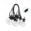 Catena luminosa LED a basso voltaggio per esterni 8 metri luce calda Aigostar 10 sfere trasp. con minilucciole