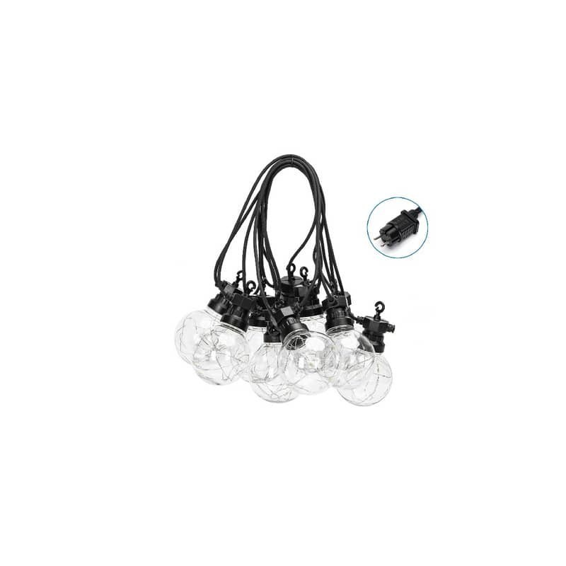 Catena luminosa LED a basso voltaggio per esterni 8 metri luce calda Aigostar 10 sfere trasp. con minilucciole