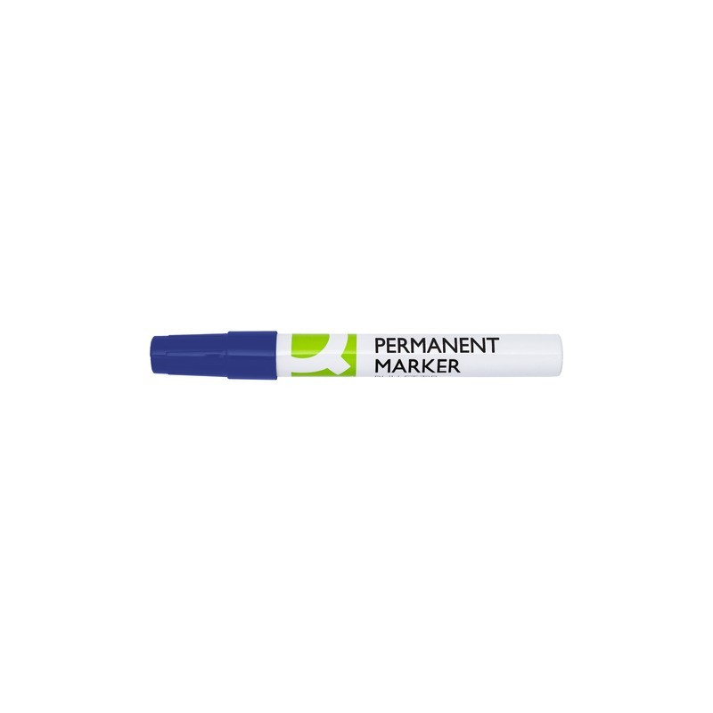 Marcatore permanente Q-Connect con fusto in metallo e punta conica 4 mm blu KF11709 (Conf.10)