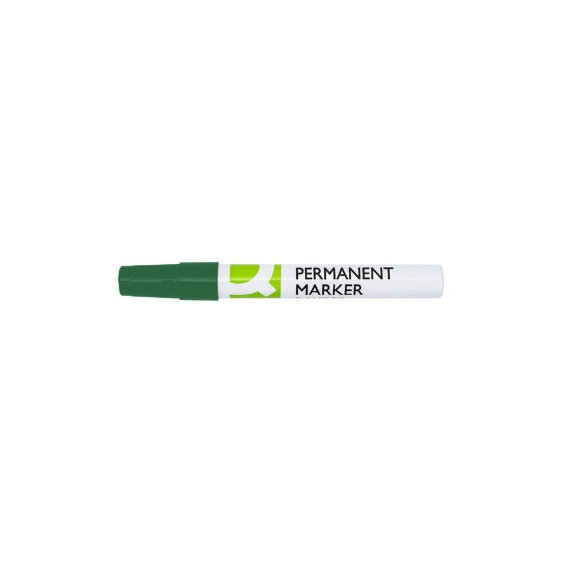 Marcatore permanente Q-Connect con fusto in metallo e punta conica 4 mm verde KF11711 (Conf.10)