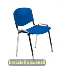 Sedia visitatore a 4 gambe Unisit Dado D5PG struttura grigia conf. 2 pz PPL blu D5PG/2/BL