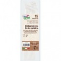 Forchette in biocompost Dopla Green Compact avorio 180 mm - conf. 15 pz - 03900