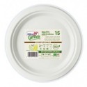 Piatti piani in polpa Dopla Green Ø 220 mm bianco - conf. 15 pz - 07741