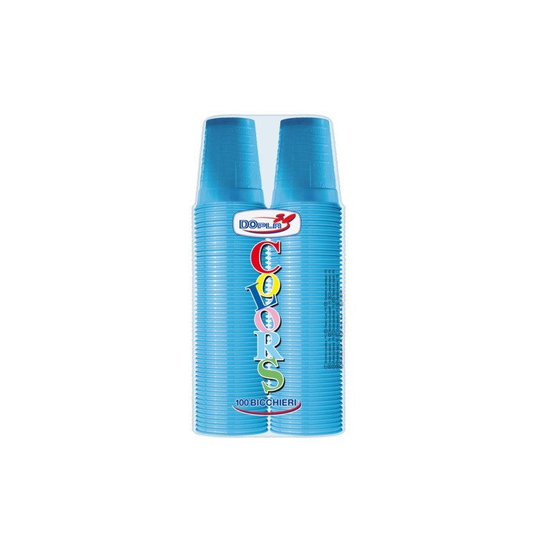 Bicchieri in PS Dopla DO Colors 200 ml turchese - conf. 100 pz - 22269