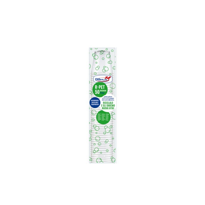 Bicchieri in R-PET Dopla DO trasparente 330 ml - conf. 50 pz - 25000