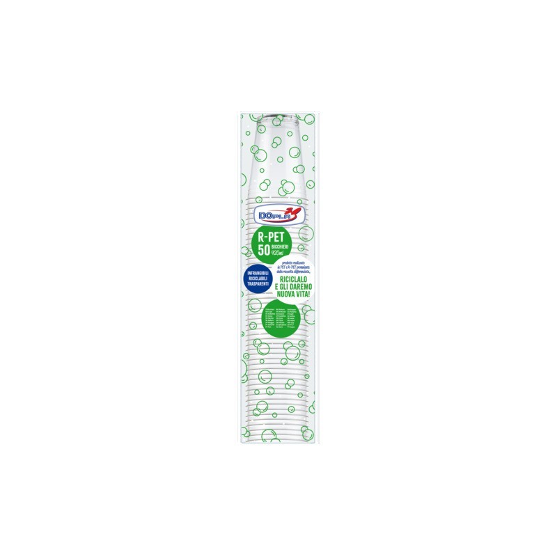 Bicchieri in R-PET Dopla DO trasparente 420 ml - conf. 50 pz - 25001