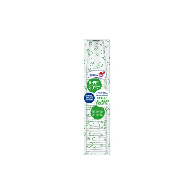 Bicchieri in R-PET Dopla DO trasparente 500 ml - conf. 50 pz - 25002