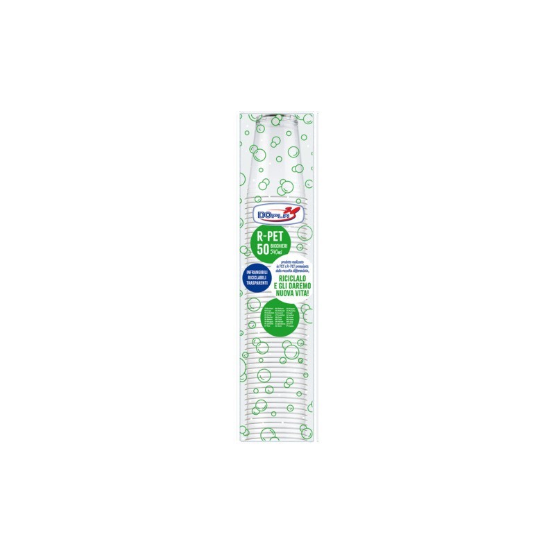 Bicchieri in R-PET Dopla DO trasparente 540 ml - conf. 50 pz - 25003